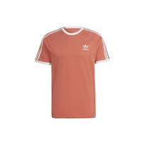 Adidas Originals Trefoil 3-Juostelės Marškinėliai Logotipas Dryžuoti Apvalia Kaklo Trumpomis Rankovėmis T-shirt Vyriški Viršutiniai Drabužiai Ruda HK7276 S
