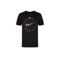 Nike Metalinis Auksinis Logotipas Dri-Fit Krepšinio Marškinėliai Vyriški Viršutiniai Drabužiai Juodi 913343-010 M