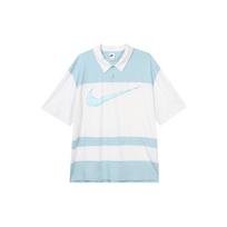 Nike Sportinė apranga Retro amerikietiška apykakle, kontrastinga trumpomis rankovėmis marškinėliai, vyriški viršutiniai drabužiai, balti FN3694-124 M