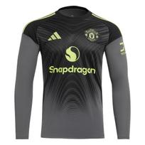 Adidas Manchester United 25/26 vartininko Aeroready gerbėjų versija, slim fit, apvalia iškirpte, ilgomis rankovėmis, futbolo marškinėliai vyrams viršutiniai drabužiai JP3035 2XL