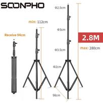 SOONPHO 280cm 2.8m Tripods Heavy Duty Light Stand for Fresnel Tungsten Light TV Station Studio Photo Studio Photography Tripods CHINA