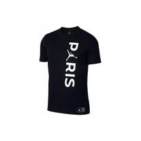 Jordan X Paris Saint-Germain bendro prekės ženklo logotipas Spausdinta apvali apykaklė Trumpomis rankovėmis T-shirt Vyriški viršutiniai drabužiai Juoda BQ4278-010 XXXL