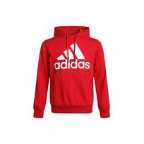Adidas Essentials Fleece Hoodie Su Logotipo Spaudiniu Ir Raišteliu Vyriškas Hoodie Šviesiai Raudonas GV0249 XL