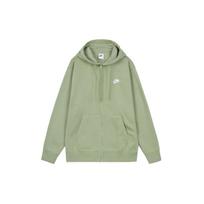 Nike Solid Color Letter Print Zip Hoodie With Drawstring Men Tops Oil-Green BV2646-386 L