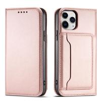 Magnetinė kortelės dėklas iPhone 12 Pro Max - kortelių piniginė rožinė