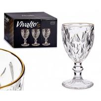 Taurės vynui DIAMOND AU, 6 vnt., 250ml, auksiniu kanteliu
