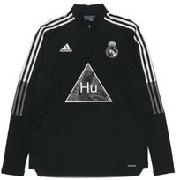 Adidas X Pharrell Williams Collaboration FW22 Real Madrid Half-Zip Soccer Sweatshirt Men Tops Black Grey GK7841 S