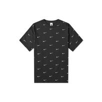 Nike Marškinėliai su visais Swoosh logotipais Juodi Vyriški Streetwear CK4094-010 S