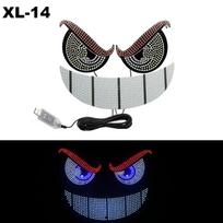 Devil's Face LED Signal Light Car Bright Rear Glass Devil Eyes Dynamic Decorative Warning Light USB Plug Decor Car Accessories
