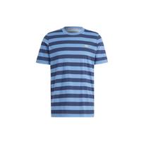 Adidas Originals Dryžuoti apvalios apykaklės laisvi trumparankoviai marškinėliai vyrams Viršutiniai drabužiai Dodger-Blue IR7588 S