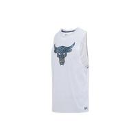 Under Armour Project Rock Brahma Jaučio Atspaudas Marškinėliai Be Rankovių Vyriški Viršutiniai Drabužiai Pilki 1371215-011 XL