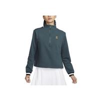 Nike Dri-Fit Heritage pusiau užsegamas aukštu kaklu ilgomis rankovėmis džemperis moterims Tamsiai žalias FB4152-328 S