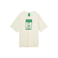 Adidas Originals Trefoil Kermit Logotipo Spausdinimo Sportiniai Apvalios Kaklo Trumpomis Rankovėmis Marškinėliai Unisex Viršutiniai Drabužiai Off-White GQ4152 XXXS