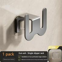 Non Perforated Simple Shoe Storage Rack Bathroom Door with Drainage on The Back Wall Bathroom Slipper Rack Wall Mounted Hook