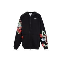Nike striukė su siuvinėtu raštu, Fleece, laisvalaikio, su užtrauktuku, su gobtuvu, vaikams, juoda FZ6562010 XL
