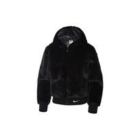 Nike Sportswear Essentials Dirbtinio Kailio Striukė Juoda/Balta Moteriška Streetwear DD5116-010 XL