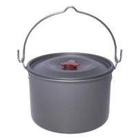 4,2 l kempingo kabantis puodas aliuminio oksido oksido virimui lauke, žvejybai, žygiams pėsčiomis sidabras