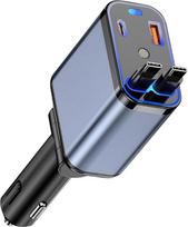 JNNJ automobilinio įkroviklio adapteris, ištraukiamas automobilinio įkroviklio adapteris, greito įkrovimo automobilinio įkroviklio adapteris, 4 in 1 cigarečių žiebtuvėlio automobilinis įkroviklis, automobilių universalūs interjero dekoratyviniai priedai