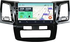 YUNTX [2GB+32GB] "Android 14" automobilinis radijas su navigacija "Toyota Fortuner Hilux Revo Vigo" (2004-2015 m.) 9 colių jutiklinis ekranas, nemokama kamera, DAB/GPS/Steering Wheel Control/MirrorLink/Bluetooth 5.0/WiFi/USB/4G