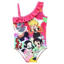Vaikams Mergaitėms Anime Animacinis Demonų Žudikas Spausdinimo Viengubas Maudymosi Kostiumas Maudymosi Kostiumų Rinkinys 120cm violetinė