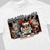 Vintage Retro T-Shirt Samurai Pizza Cats Merch Geschenk für Männer Cartoons 4XL
