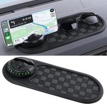 Automobilinis telefono laikiklis, prietaisų skydelio neslystantis kilimėlis, 360 laipsnių pasukimas, universalus laikiklis, parkavimo numerio ženklas, daugiafunkcis interjero aksesuaras juoda pilka spalva