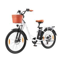 TTGO YY-26ST elektrinis dviratis 250 W 26 colių miesto ir priemiestinis elektrinis dviratis su krepšiu ir 36 V 14,5 Ah baterija juoda