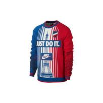 Nike City Edition Spalvų Blokų Palaidinė Vyriški Viršutiniai Drabužiai Raudona Mėlyna AR1988-477 M red