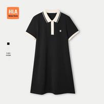 HLA Moteriška vasarinė kvėpuojanti medvilninė polo suknelė S juoda