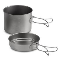 1100 ml / 1600 ml titano puodų rinkinys itin lengvas stovyklavimo indų rinkinys, nešiojamas maisto gaminimo įrankis 1600ml pot