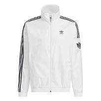 Adidas Spalvų Bloko Retro Sportinis Striukė Su Apykakle Unisex Striukė Ryškiai Balta JI7535 XS