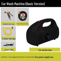 Nešiojamas aukšto slėgio automobilio plovimo rinkinys su šepečiu ir vandens pistoletu Car set (basic) juoda