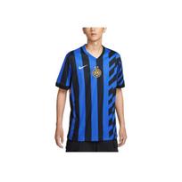 Nike Inter Milan Logotipas Madingi Namų trumpomis rankovėmis Futbolo Marškinėliai Vyriški Viršutiniai drabužiai Juoda Mėlyna FN8787-440 M