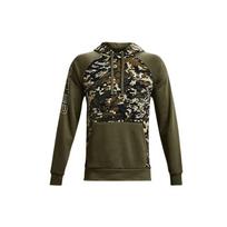 Under Armour Rival Camo Script Fleece Hoodie Men Tops Green 1366308-390 M