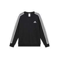 adidas Essentials Fleece 3-juostelių džemperis juodas/baltas vyriškas gatvės stiliaus GK9106 S