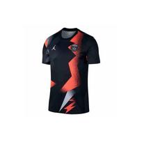 Air Jordan Paris Saint-Germain Futbolo Treniruočių Trumpomis Rankovėmis Marškinėliai Vyriški Viršutiniai Drabužiai Juodi BV6100-011 L