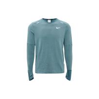 Nike Vienos Spalvos Treniruočių Sportiniai Marškinėliai Ilgomis Rankovėmis Su Apvalia Kaklo Iškirpte Vyriški Viršutiniai Drabužiai Mėlynai Pilki DD5650-058 XXXL