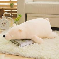 Polarinio lokio pagalvė gulintis lokio pliušinis žaislas lėlė vaikų kūrybinė lėlė gimtadienio dovana 35cm [0.17kg]