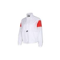 Nike Sportswear Heritage Woven Logo Jacket Women Jackets White Red CJ2362-100 XL