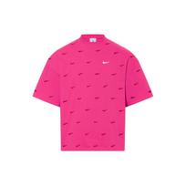 Nike X Jacquemus bendro prekės ženklo logotipas, apvalus kaklas, išpjovos, laisvalaikio, trumpos rankovės, nuleisti pečiai, marškinėliai, unisex viršutiniai drabužiai, arbūzo raudonumo FJ3478-653 L