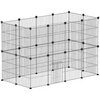 Lauko Aptvaras Triušiams 120 x 60 x 80 cm | Plieninis Tinklinis Aptvaras su Durelėmis, Skirtas Mažiems Gyvūnams ir Jūrų Kiaulytėms, Vidinis, Juodas