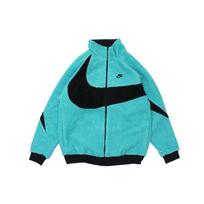 Nike Apverčiama šerpa vilnonė striukė su dideliu „Swoosh“ – riboto leidimo vyriškos striukės mėlynos BQ6546-301 XXL