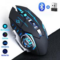 2.4G USB belaidė Bluetooth pelė Ergonomiška tyli biuro pelė 1600 DPI LED žaidimų pelė Įkraunama E-Sports foninio apšvietimo pelė, skirta nešiojamam kompiuteriui