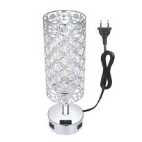 Tomshine Touching Control naktinė stalinė lempa su dvigubu USB įkrovimo prievadu ir kintamosios srovės lizdu, reguliuojamu 3 kryptimis EU Plug