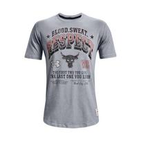 Under Armour Project Rock Spausdinti Laismi trumpomis rankovėmis Treninginiai Marškinėliai Vyriški Viršutiniai Drabužiai Pilki 1367121-035 XXL