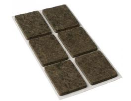 Padukas veltinio klijuojamas stačiakampis 30x30mm rudas