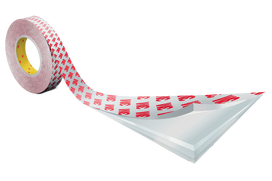 Dvipusė klijavimo juosta Hranitape skaidri, raudona 50m (38x0,205mm)