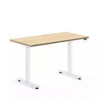 Reguliuojamo aukščio stalas Just2 baltos kojos / Ąžuolas Lindberg R20021 LN stalviršis 1400x800x25mm
