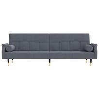 Sofa-lova su pagalvėlėmis vidaXL, pilka
