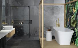 Vonia Besco Assos S-Line Matt, 160 x 70 cm, su klik-klak gun metal valomu iš viršaus